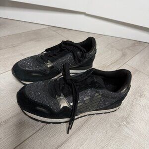 ✨ Emporio Armani Glitter Sneakers – US 7 – Chic Black Sparkle ✨
